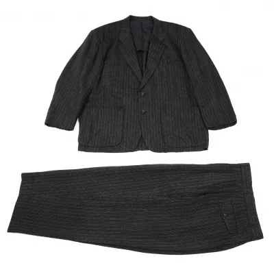 コムデギャルソン オムCOMME des GARCONS HOMME レーヨンピンストライプセットアップ チャコール