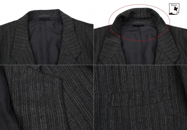 コムデギャルソン オムCOMME des GARCONS HOMME レーヨンピンストライプセットアップ チャコールS K-112354_004