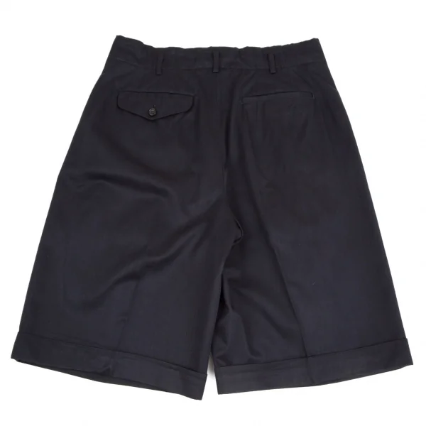 コムデギャルソン オムプリュスCOMME des GARCONS HOMME PLUS 裾折り返しツータックハーフパンツ 濃紺M K-112356_012