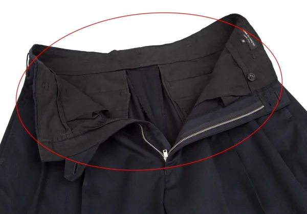 コムデギャルソン オムプリュスCOMME des GARCONS HOMME PLUS 裾折り返しツータックハーフパンツ 濃紺M K-112356_006