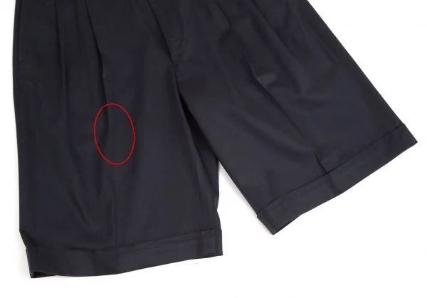 コムデギャルソン オムプリュスCOMME des GARCONS HOMME PLUS 裾折り返しツータックハーフパンツ 濃紺M K-112356_009
