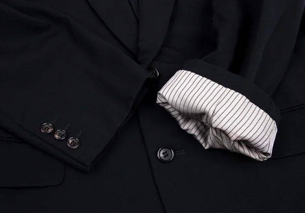 コムデギャルソン オムプリュスCOMME des GARCONS HOMME PLUS ウールギャバノッチドラペル2Bジャケット 紺M K-112360_008