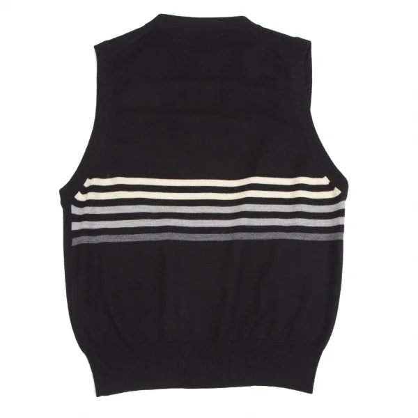 クリスチャンディオールスポーツChristian Dior SPORTS ロゴボーダーニットカーディガンベスト 黒 K-112380_011