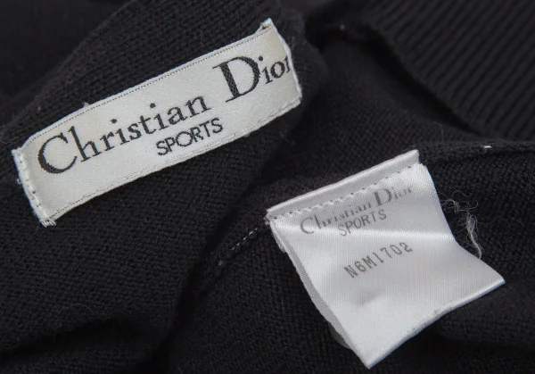 クリスチャンディオールスポーツChristian Dior SPORTS ロゴボーダーニットカーディガンベスト 黒 K-112380_014