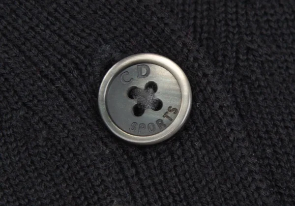 クリスチャンディオールスポーツChristian Dior SPORTS ロゴボーダーニットカーディガンベスト 黒 K-112380_005