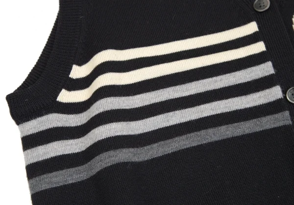 クリスチャンディオールスポーツChristian Dior SPORTS ロゴボーダーニットカーディガンベスト 黒 K-112380_007