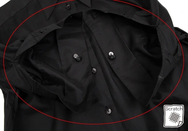 ジュニアゴルチエJUNIOR GAULTIER スカーフ付きシースルー5分袖カフスシャツ 黒40 K-112381_010