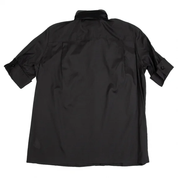 ジュニアゴルチエJUNIOR GAULTIER スカーフ付きシースルー5分袖カフスシャツ 黒40 K-112381_013
