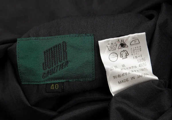 ジュニアゴルチエJUNIOR GAULTIER スカーフ付きシースルー5分袖カフスシャツ 黒40 K-112381_016