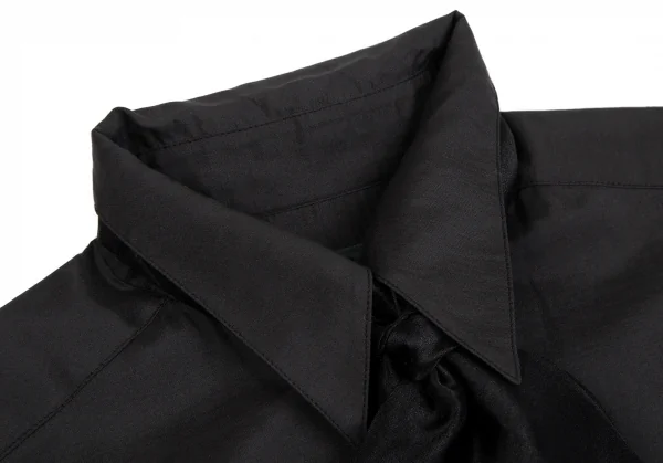 ジュニアゴルチエJUNIOR GAULTIER スカーフ付きシースルー5分袖カフスシャツ 黒40 K-112381_004