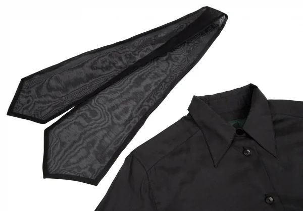 ジュニアゴルチエJUNIOR GAULTIER スカーフ付きシースルー5分袖カフスシャツ 黒40 K-112381_006