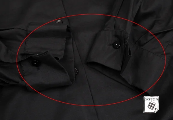 ジュニアゴルチエJUNIOR GAULTIER スカーフ付きシースルー5分袖カフスシャツ 黒40 K-112381_009