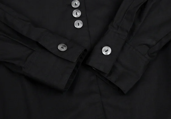 ジュニアゴルチエJUNIOR GAULTIER スクエアネックメニーボタンシャツ 黒40 K-112382_010