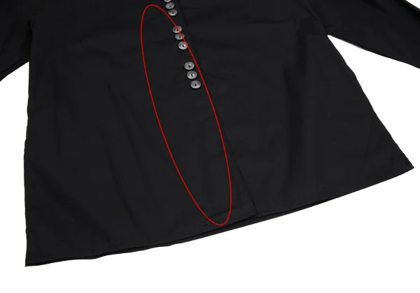 ジュニアゴルチエJUNIOR GAULTIER スクエアネックメニーボタンシャツ 黒40 K-112382_012