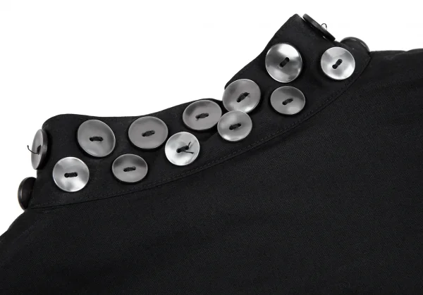 ジュニアゴルチエJUNIOR GAULTIER スクエアネックメニーボタンシャツ 黒40 K-112382_016