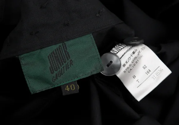 ジュニアゴルチエJUNIOR GAULTIER スクエアネックメニーボタンシャツ 黒40 K-112382_018