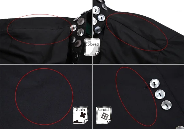 ジュニアゴルチエJUNIOR GAULTIER スクエアネックメニーボタンシャツ 黒40 K-112382_004