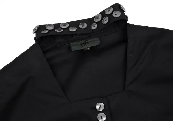 ジュニアゴルチエJUNIOR GAULTIER スクエアネックメニーボタンシャツ 黒40 K-112382_005