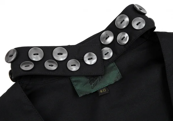 ジュニアゴルチエJUNIOR GAULTIER スクエアネックメニーボタンシャツ 黒40 K-112382_006