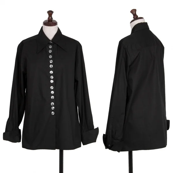 Jean-Paul GAULTIER Button Design Long Sleeve Shirt Black 40 K-112383_001