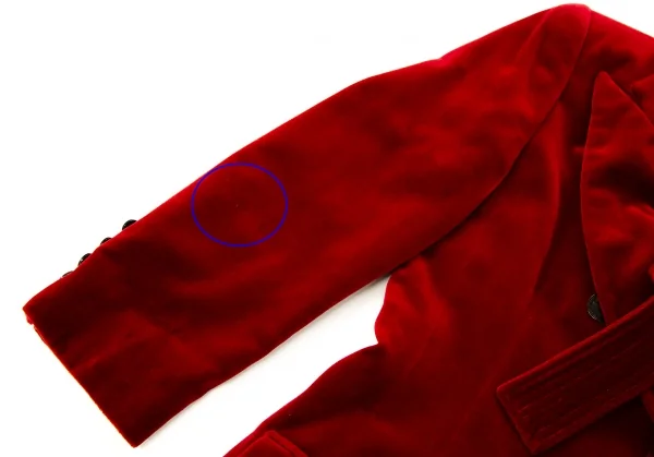 ジャンポールゴルチエ クラシックJean Paul GAULTIER CLASSIQUE ベルテッドベロアダブルブレストジャケット 赤40 K-112385_007