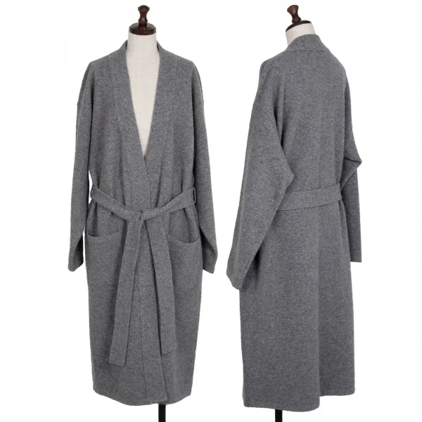 アンダーソンアンダーソンUNDERSON UNDERSON 和紙ファブリックダブルフェイスニットガウンコート グレー1 K-112389_001