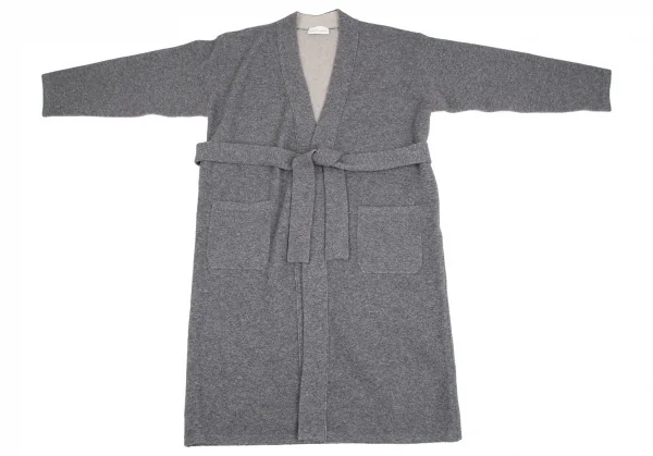 アンダーソンアンダーソンUNDERSON UNDERSON 和紙ファブリックダブルフェイスニットガウンコート グレー1 K-112389_002