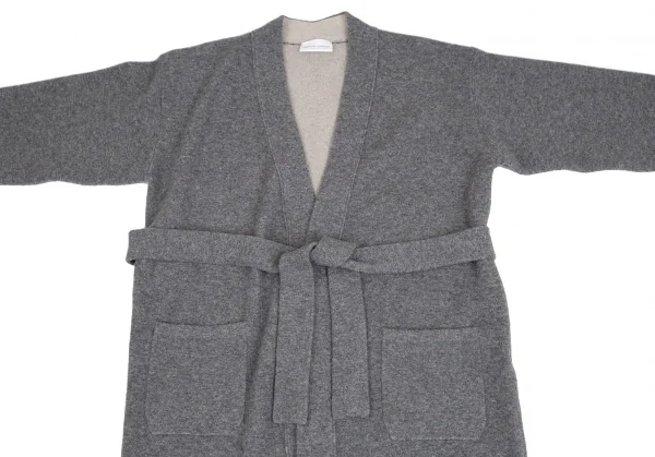 アンダーソンアンダーソンUNDERSON UNDERSON 和紙ファブリックダブルフェイスニットガウンコート グレー1 K-112389_003