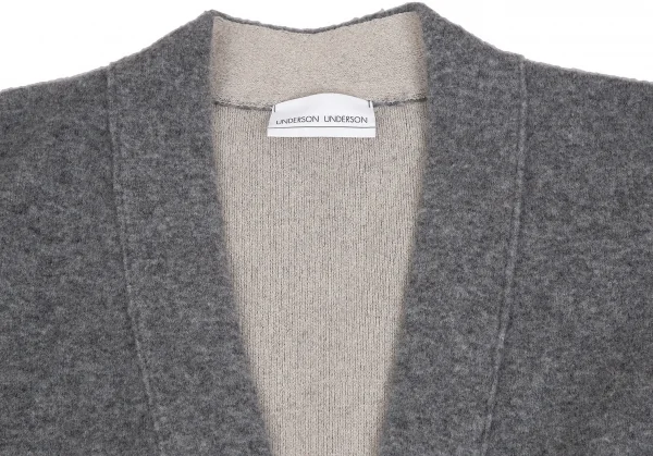 アンダーソンアンダーソンUNDERSON UNDERSON 和紙ファブリックダブルフェイスニットガウンコート グレー1 K-112389_004