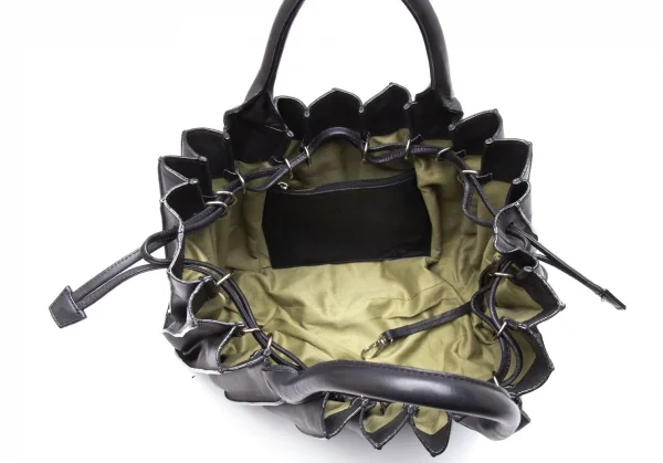 ルポLUPO レザープリーツハンドバッグ 黒 K-112394_013