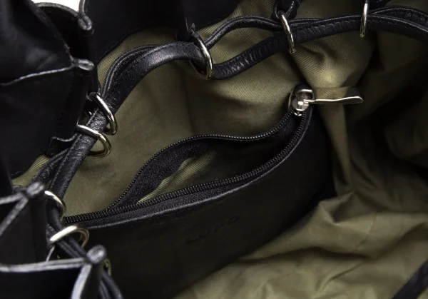 ルポLUPO レザープリーツハンドバッグ 黒 K-112394_018