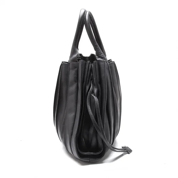 ルポLUPO レザープリーツハンドバッグ 黒 K-112394_006