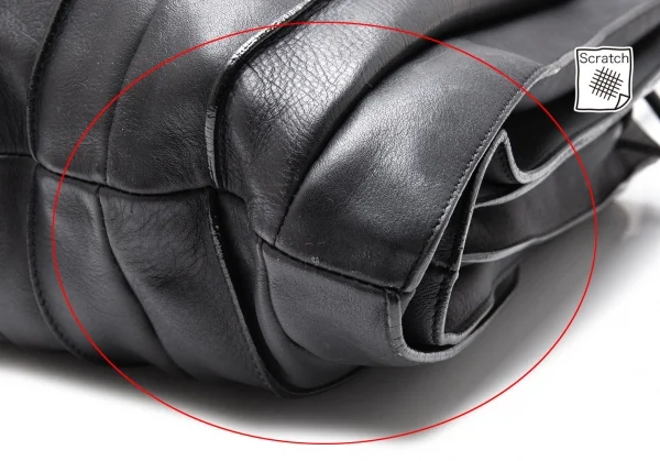 ルポLUPO レザープリーツハンドバッグ 黒 K-112394_008