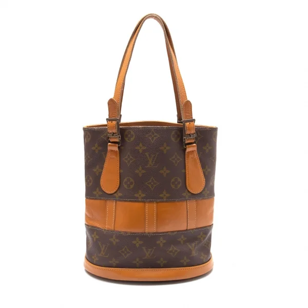ルイヴィトンLouis Vuitton 旧バケットPM モノグラムバケツバッグ 茶 K-112395_001