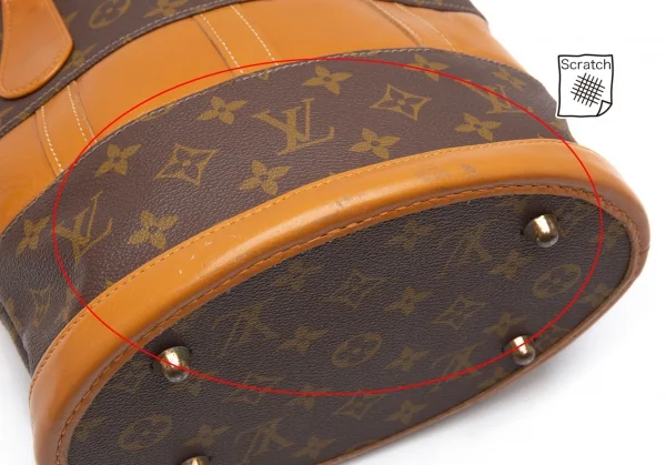ルイヴィトンLouis Vuitton 旧バケットPM モノグラムバケツバッグ 茶 K-112395_011
