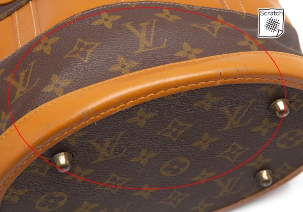 ルイヴィトンLouis Vuitton 旧バケットPM モノグラムバケツバッグ 茶 K-112395_012