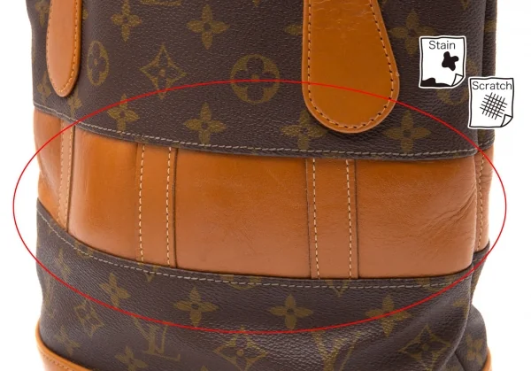 ルイヴィトンLouis Vuitton 旧バケットPM モノグラムバケツバッグ 茶 K-112395_004