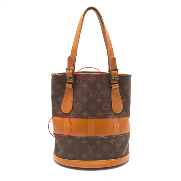 ルイヴィトンLouis Vuitton 旧バケットPM モノグラムバケツバッグ 茶 K-112395_006