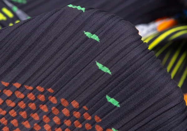 プリーツプリーズPLEATS PLEASE グラフィックプリントパンツ 紺マルチM位 K-112412_012