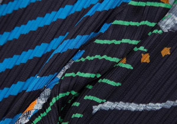 プリーツプリーズPLEATS PLEASE グラフィックプリントセットアップ 紺マルチ4/M位 K-112413_019