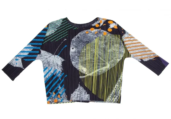 プリーツプリーズPLEATS PLEASE グラフィックプリントセットアップ 紺マルチ4/M位 K-112413_003