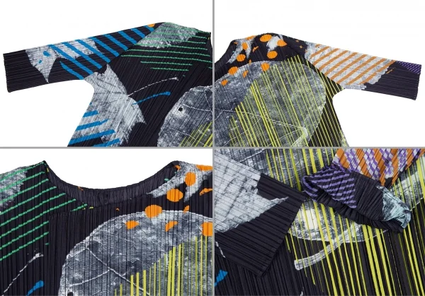 プリーツプリーズPLEATS PLEASE グラフィックプリントセットアップ 紺マルチ4/M位 K-112413_005