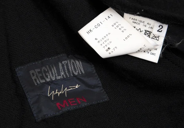 REGULATION Yohji Yamamoto MEN Wrinkled Wool Belted Hoodie Coat K-112441_019