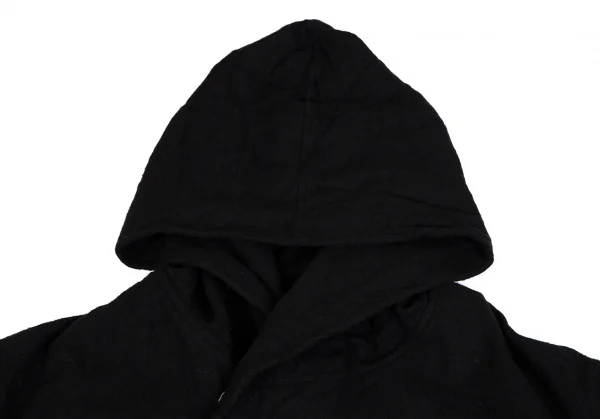 REGULATION Yohji Yamamoto MEN Wrinkled Wool Belted Hoodie Coat K-112441_003