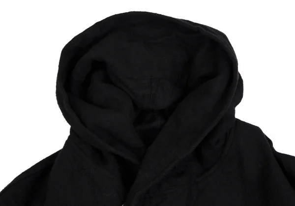 REGULATION Yohji Yamamoto MEN Wrinkled Wool Belted Hoodie Coat K-112441_004