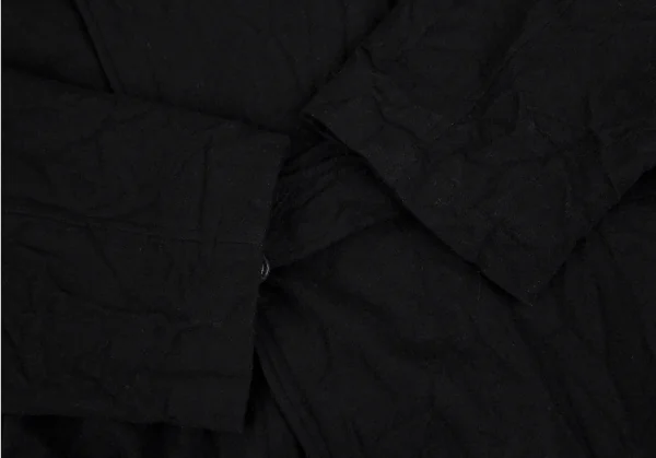 REGULATION Yohji Yamamoto MEN Wrinkled Wool Belted Hoodie Coat K-112441_006