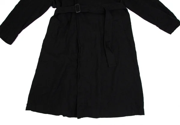 REGULATION Yohji Yamamoto MEN Wrinkled Wool Belted Hoodie Coat K-112441_008