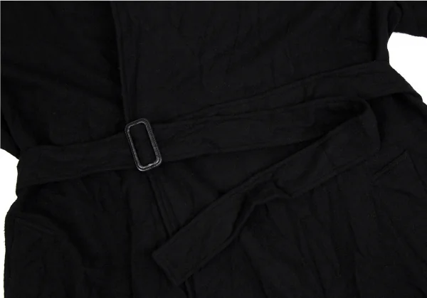 REGULATION Yohji Yamamoto MEN Wrinkled Wool Belted Hoodie Coat K-112441_009