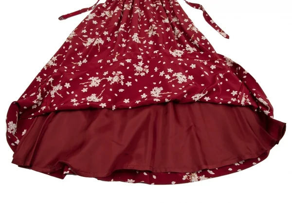 ピンクハウスPINK HOUSE サクラプリントピンタックプルオーバーブラウス半袖ワンピース 赤L位 K-112463_013
