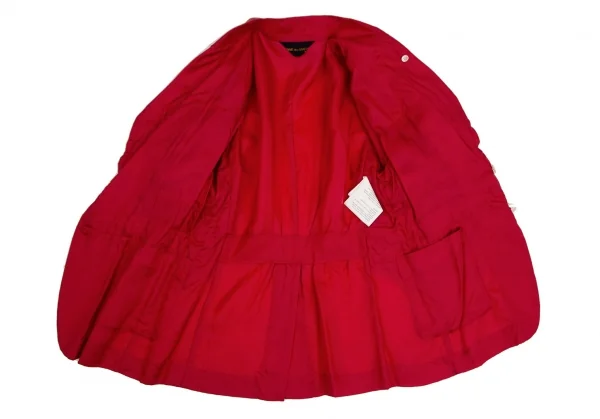 コムデギャルソンCOMME des GARCONS キュプラギャザー切替半袖ジャケット 赤M位 K-112464_011